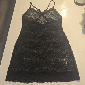 Victoria's Secret Black Lace Slip